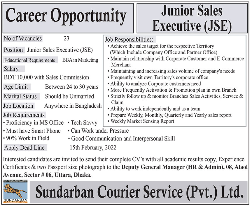 Sundarban Courier Service Job Circular I