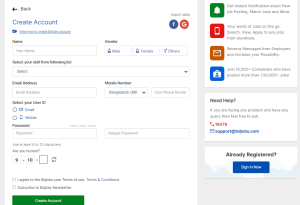 create account bdjobs 