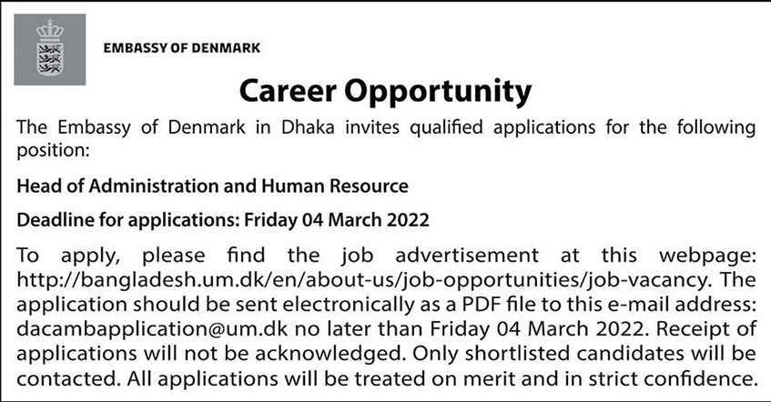 Embassy of Denmark job Circular