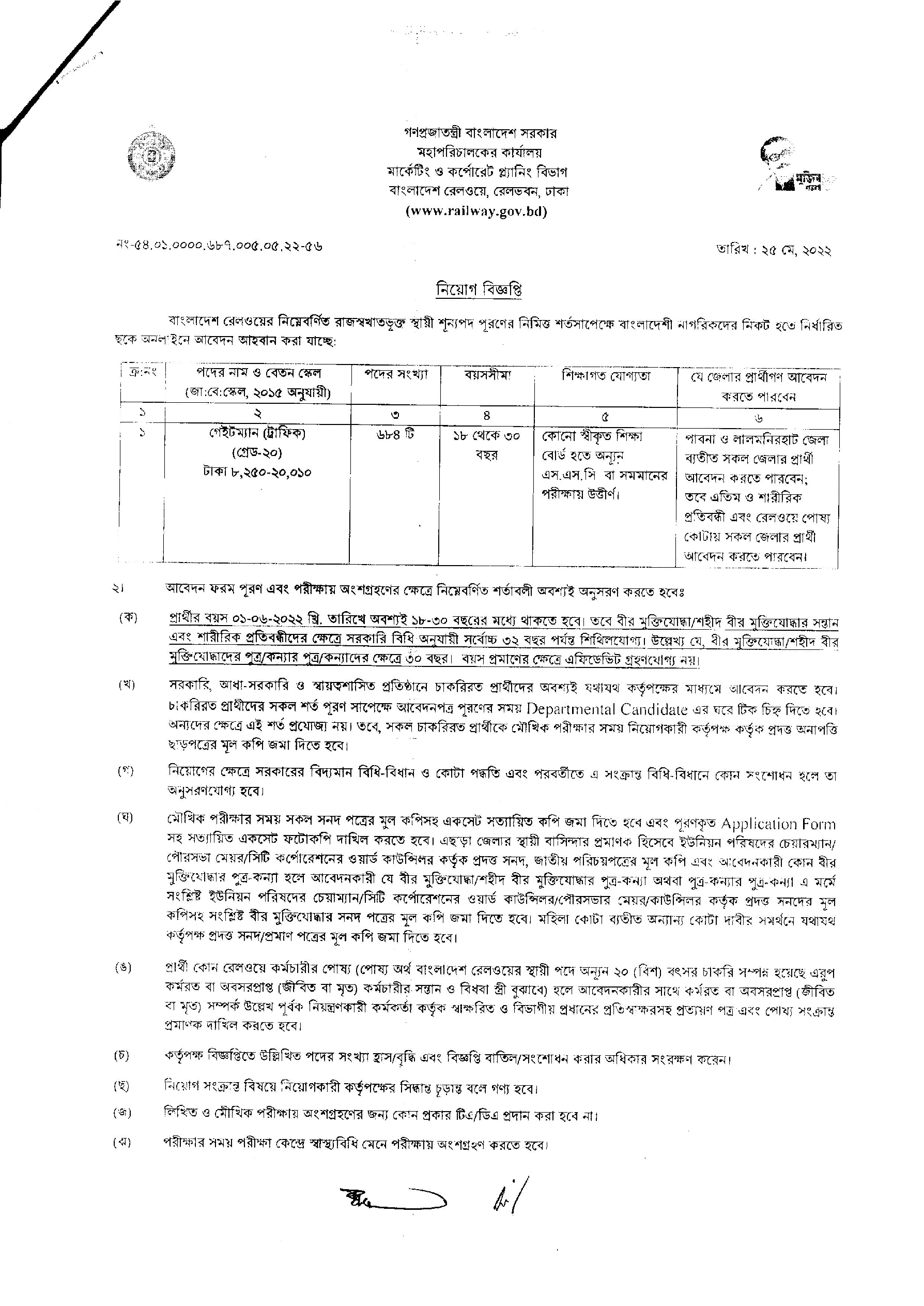 Bangladesh Railway Job Circular