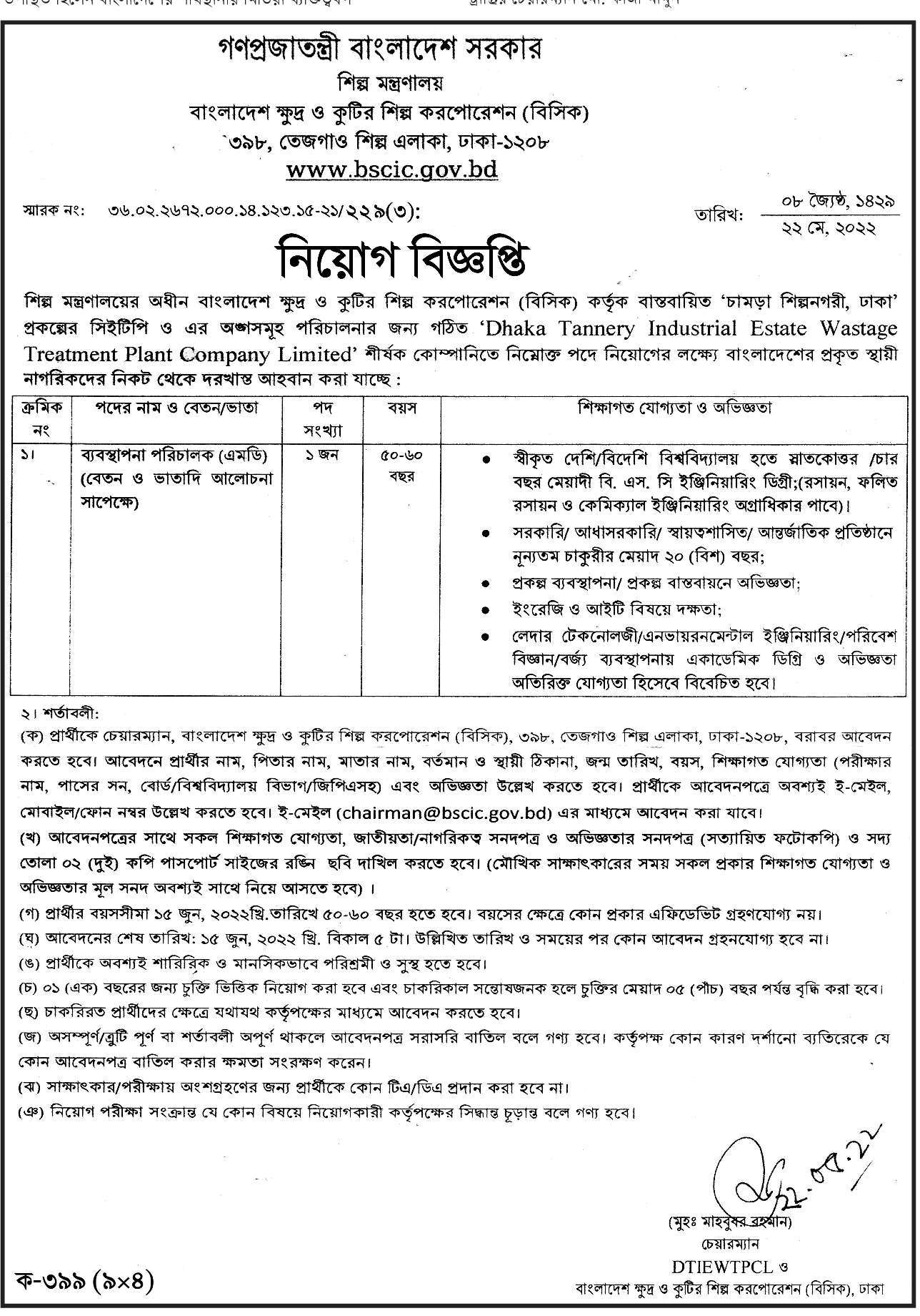 MOIND Job Circular