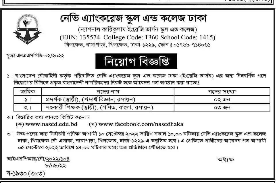 Bangladesh NAVY Civilian Job Circular