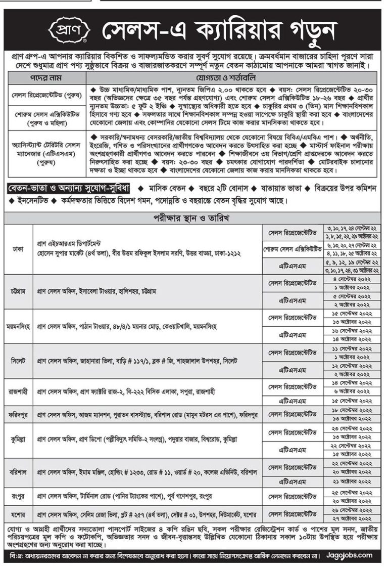 PRAN Group Job Circular 2022 eJob Circular BD